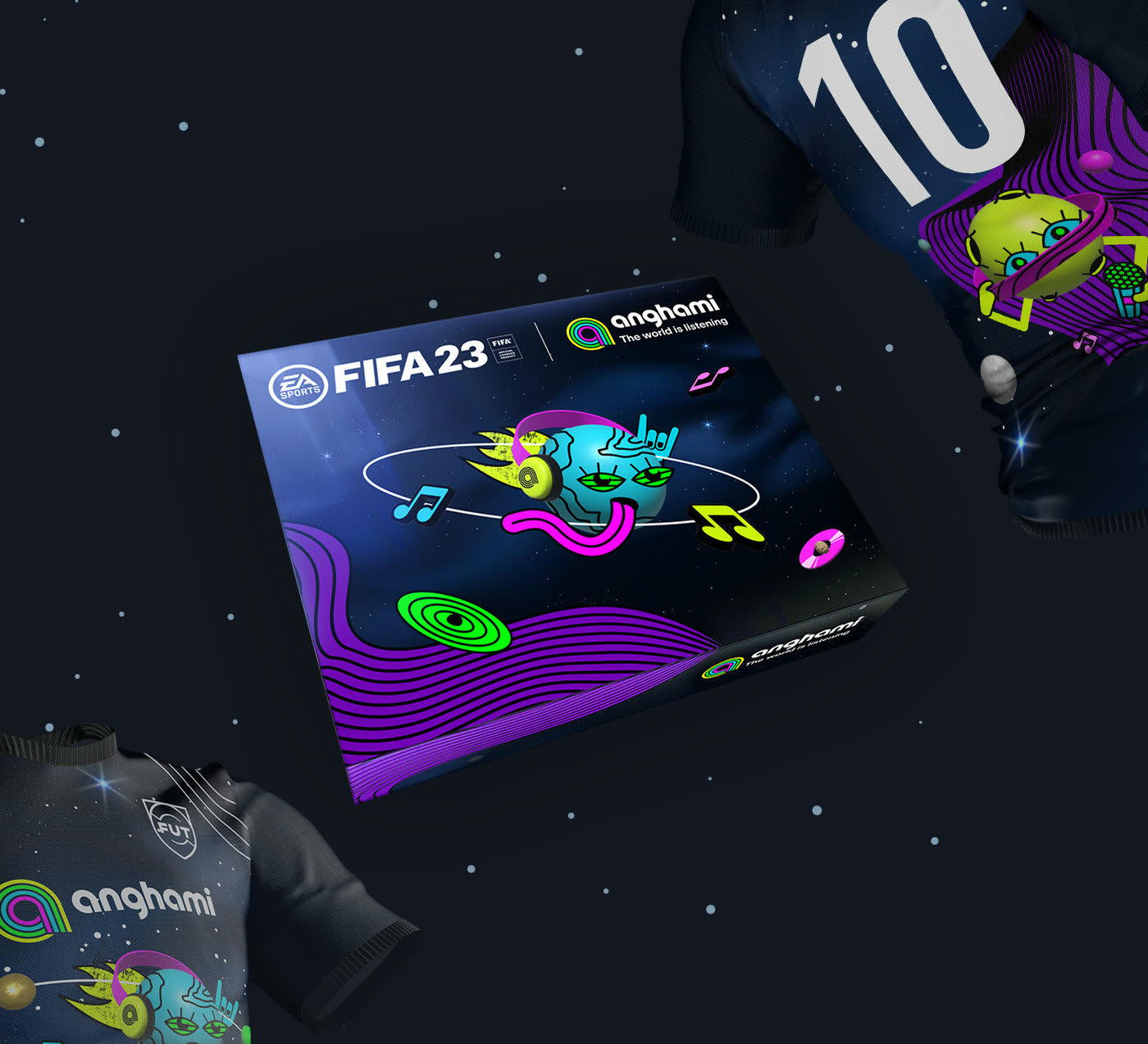 The Anghami jersey and FIFA 23 box