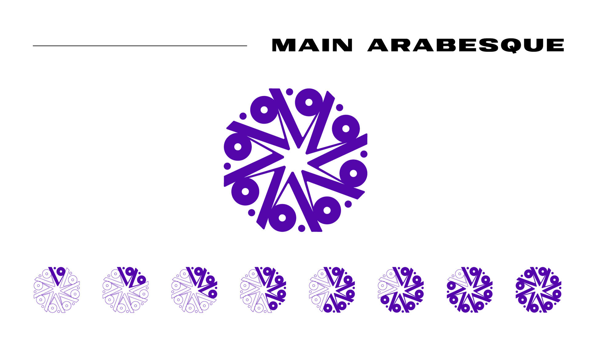 The main arabesque built from the logo